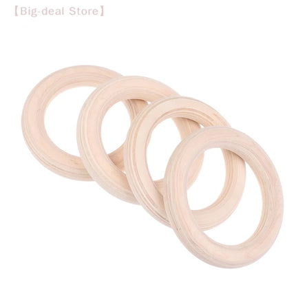 【M】2Pcs/Pairs Wooden Ring Portable Crossfit Gymnastics Rings Gym Shoulder Strength Home Fitness Training Physical Exercise Ring