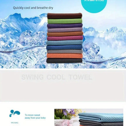 Sport Towel with Mini Silicon Gel Set Portable Cold Towel Fitness Sport GYM Running Outdoor Quick Dry Cool Towel 1-100 pcs