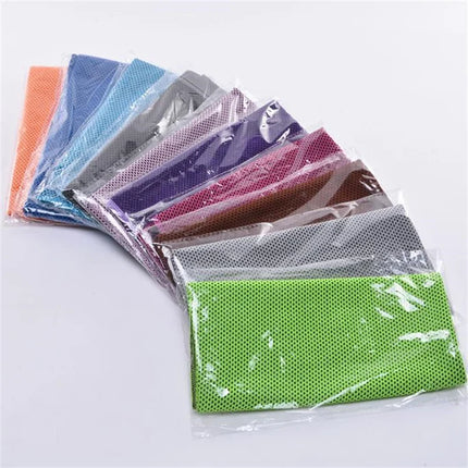 Sport Towel with Mini Silicon Gel Set Portable Cold Towel Fitness Sport GYM Running Outdoor Quick Dry Cool Towel 1-100 pcs
