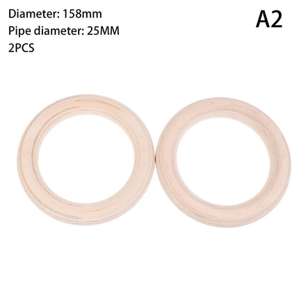 【M】2Pcs/Pairs Wooden Ring Portable Crossfit Gymnastics Rings Gym Shoulder Strength Home Fitness Training Physical Exercise Ring