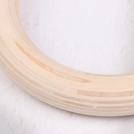 【M】2Pcs/Pairs Wooden Ring Portable Crossfit Gymnastics Rings Gym Shoulder Strength Home Fitness Training Physical Exercise Ring