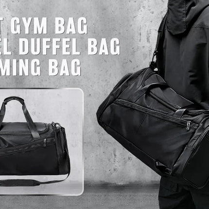 Likros Sports Gym Bag Travel Duffel Bag with Shoes Compartment for Men Women 40L Lightweight Foldable Duffel Bag Workout Bag