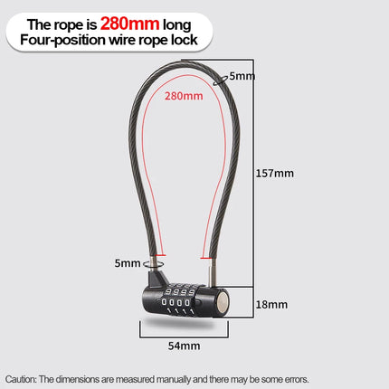 Combination Padlock,4 Digit Combination Lock,Waterproof Cable Lock,Gate Locks for Outdoor Fence,Gym Locker,Hasp Cabinet,Gate