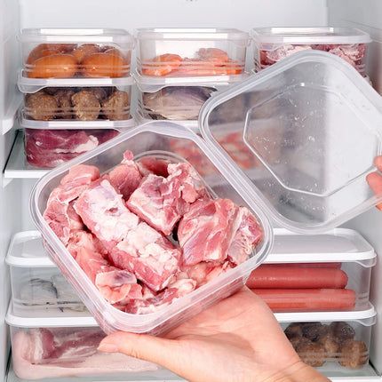 Transparent Plastic Preservation Box With Lid Refrigerator Crisper Food Containers Microwave Oven Safe Seal Food Storage Box