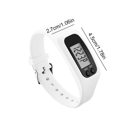 LED Pedometer Bracelet Wrist Calorie Counter 12/24H Time Display Step Counter Watch Walking Running Pedometer for Adults Kids