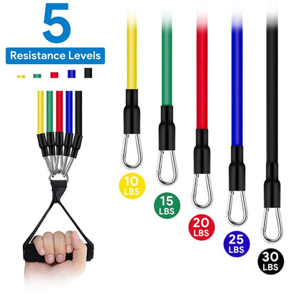 11pcs/Set Pull Rope, Resistance Bands, Portable Fitness Equipment, Ankle Strap, Chest Expander, Elastic Exercise Band