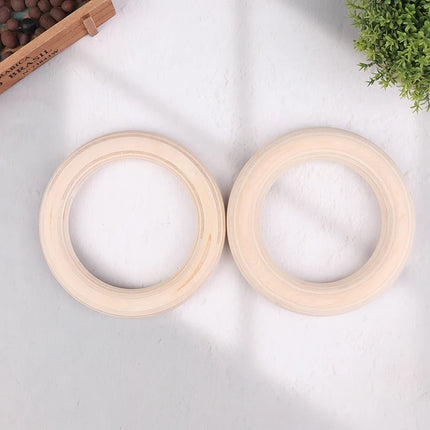 【M】2Pcs/Pairs Wooden Ring Portable Crossfit Gymnastics Rings Gym Shoulder Strength Home Fitness Training Physical Exercise Ring