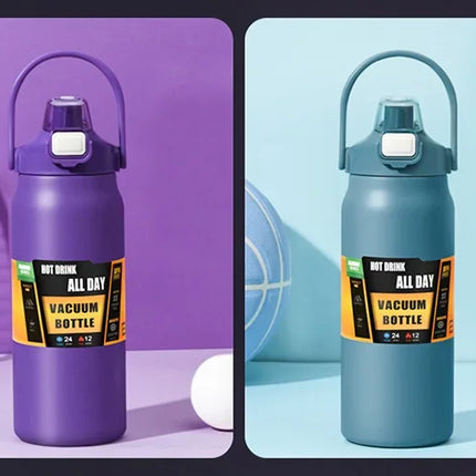 Outdoor Thermos Portable 304 Stainless Steel Thermal Mug Tumbler Vacuum Flasks Cold and Hot Sports Water Bottle with Straw