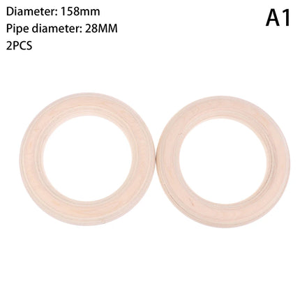 【M】2Pcs/Pairs Wooden Ring Portable Crossfit Gymnastics Rings Gym Shoulder Strength Home Fitness Training Physical Exercise Ring