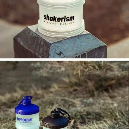 Portable Protein Powder Box Funnel Powder Box Fitness Supplement Bottle Handle Layered Storage Medicine Box Snack Can