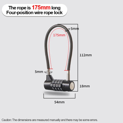 Combination Padlock,4 Digit Combination Lock,Waterproof Cable Lock,Gate Locks for Outdoor Fence,Gym Locker,Hasp Cabinet,Gate