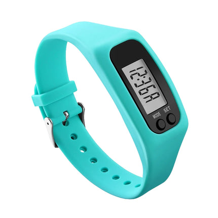 LED Pedometer Bracelet Wrist Calorie Counter 12/24H Time Display Step Counter Watch Walking Running Pedometer for Adults Kids