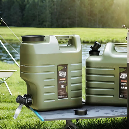 Large 12L Portable Water Tank with Faucet Leakproof Outdoor Camping Drinking Water Storage Ideal for Travel Picnic Hiking