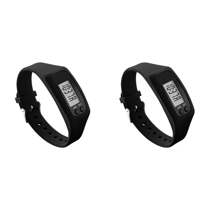 LED Pedometer Bracelet Wrist Calorie Counter 12/24H Time Display Step Counter Watch Walking Running Pedometer for Adults Kids