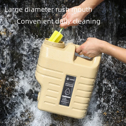 Large 12L Portable Water Tank with Faucet Leakproof Outdoor Camping Drinking Water Storage Ideal for Travel Picnic Hiking