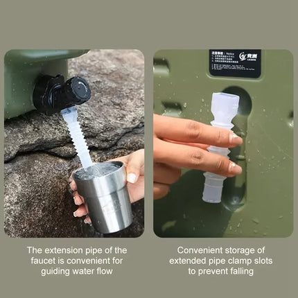 Large 12L Portable Water Tank with Faucet Leakproof Outdoor Camping Drinking Water Storage Ideal for Travel Picnic Hiking