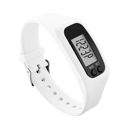 LED Pedometer Bracelet Wrist Calorie Counter 12/24H Time Display Step Counter Watch Walking Running Pedometer for Adults Kids