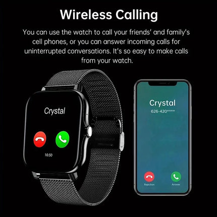 2025 Smart Watch 1.44'' Inch Color Screen Bluetooth Call Heart Rate/Blood Oxygen/Pressure Monitoring Smartwatch For Women Men