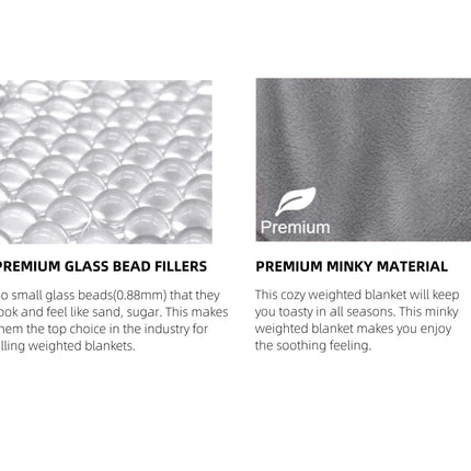 Gray Casual Weighted Blanket Twin for Adults Stress Insomnia Anxiety Heavy Thickened Blanket with Premium Glass Beads