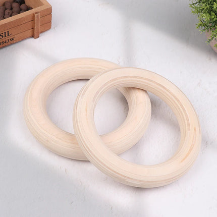【M】2Pcs/Pairs Wooden Ring Portable Crossfit Gymnastics Rings Gym Shoulder Strength Home Fitness Training Physical Exercise Ring