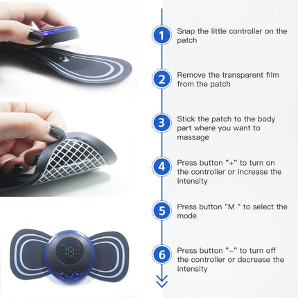 Portable Massage Foot Pad Massage Patch Massage Pen Cervical Neck and Back Full Body Massage Combination Set