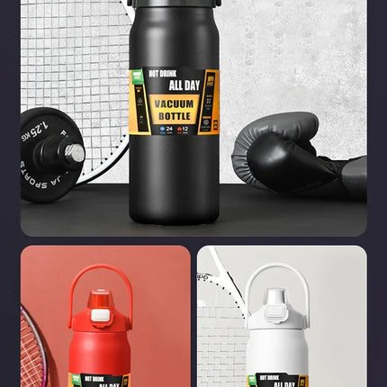 Outdoor Thermos Portable 304 Stainless Steel Thermal Mug Tumbler Vacuum Flasks Cold and Hot Sports Water Bottle with Straw