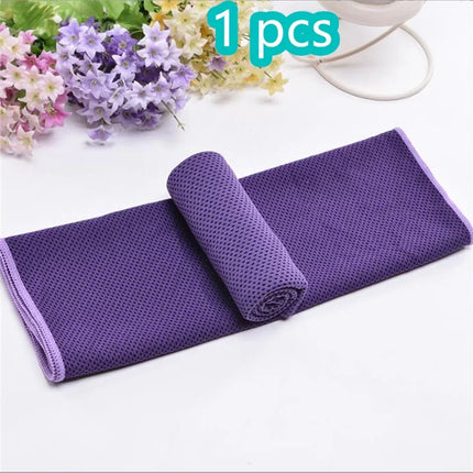 Sport Towel with Mini Silicon Gel Set Portable Cold Towel Fitness Sport GYM Running Outdoor Quick Dry Cool Towel 1-100 pcs