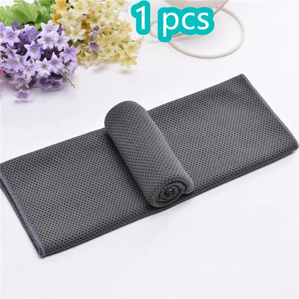 Sport Towel with Mini Silicon Gel Set Portable Cold Towel Fitness Sport GYM Running Outdoor Quick Dry Cool Towel 1-100 pcs