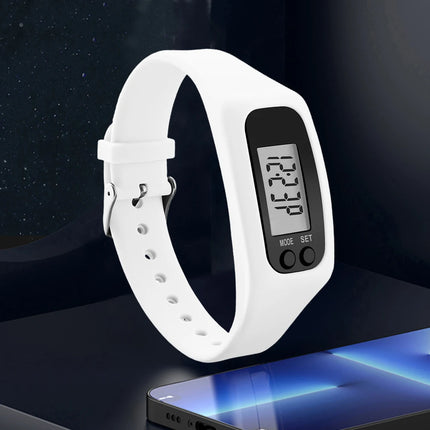LED Pedometer Bracelet Wrist Calorie Counter 12/24H Time Display Step Counter Watch Walking Running Pedometer for Adults Kids