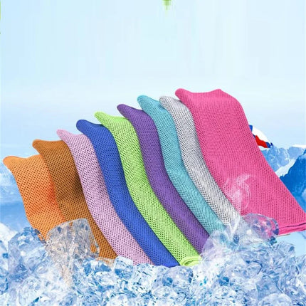 Sport Towel with Mini Silicon Gel Set Portable Cold Towel Fitness Sport GYM Running Outdoor Quick Dry Cool Towel 1-100 pcs