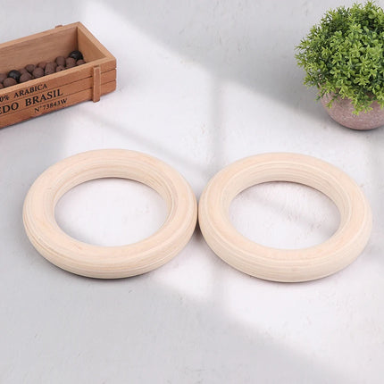 【M】2Pcs/Pairs Wooden Ring Portable Crossfit Gymnastics Rings Gym Shoulder Strength Home Fitness Training Physical Exercise Ring