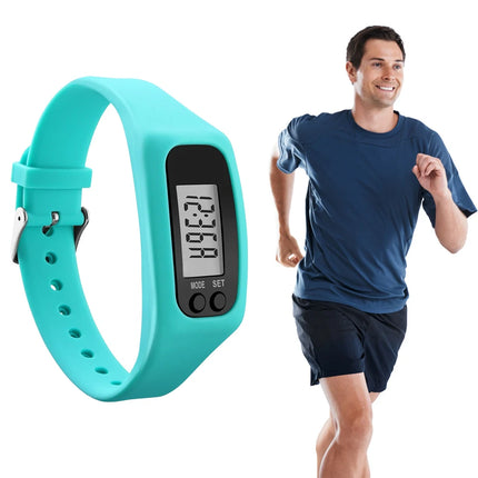 LED Pedometer Bracelet Wrist Calorie Counter 12/24H Time Display Step Counter Watch Walking Running Pedometer for Adults Kids