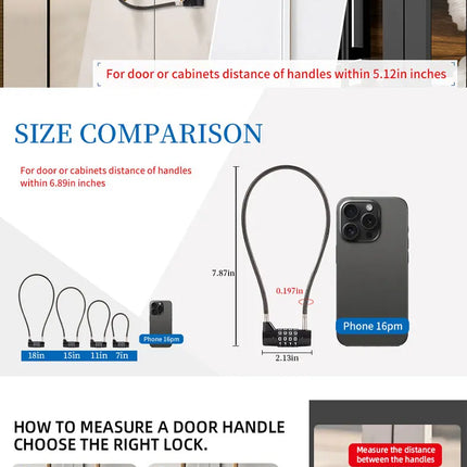 Combination Padlock,4 Digit Combination Lock,Waterproof Cable Lock,Gate Locks for Outdoor Fence,Gym Locker,Hasp Cabinet,Gate