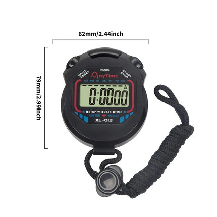 Handheld Digital Sports Counter Chronograph Timer Waterproof Alarm Stopwatch for Football Basketball Running Swimming Fitness