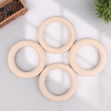 【M】2Pcs/Pairs Wooden Ring Portable Crossfit Gymnastics Rings Gym Shoulder Strength Home Fitness Training Physical Exercise Ring
