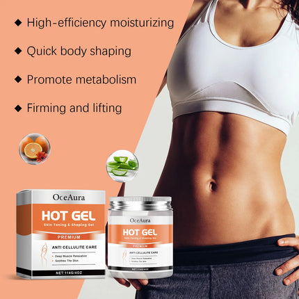Fat Burning Shaping Cream Improve Sagging Skin Increase Elasticity Anti Cellulite Slimming Strengthen Belly Muscle Firming Gel
