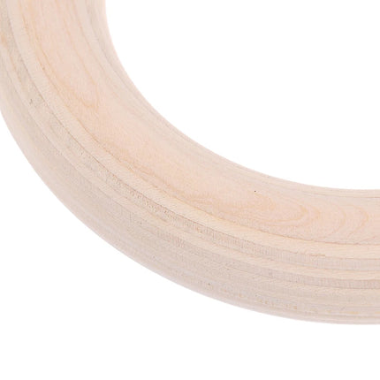 【M】2Pcs/Pairs Wooden Ring Portable Crossfit Gymnastics Rings Gym Shoulder Strength Home Fitness Training Physical Exercise Ring