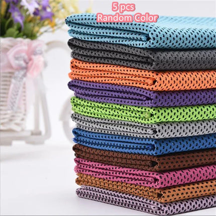 Sport Towel with Mini Silicon Gel Set Portable Cold Towel Fitness Sport GYM Running Outdoor Quick Dry Cool Towel 1-100 pcs
