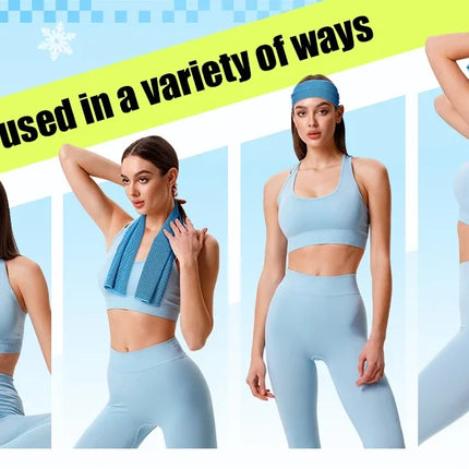 Sport Towel with Mini Silicon Gel Set Portable Cold Towel Fitness Sport GYM Running Outdoor Quick Dry Cool Towel 1-100 pcs