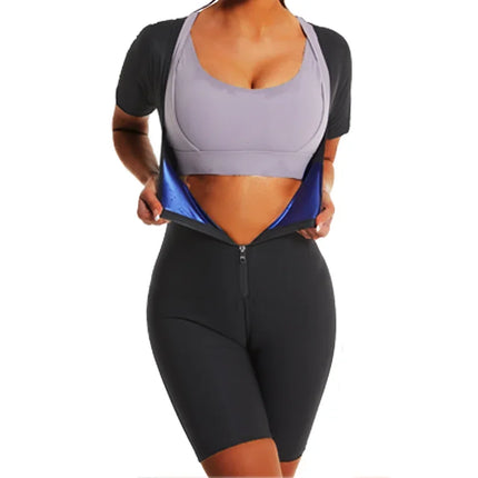 Women Sauna Suit Sweat Shirts Slimming Hot Thermal Fat Burning Shaper Waist Trainer Legging Trimmer Corset Weight Loss Bodysuits