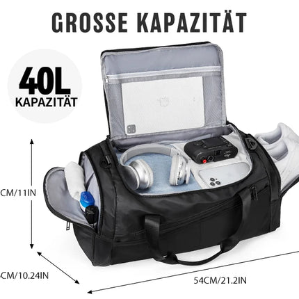 Likros Sports Gym Bag Travel Duffel Bag with Shoes Compartment for Men Women 40L Lightweight Foldable Duffel Bag Workout Bag
