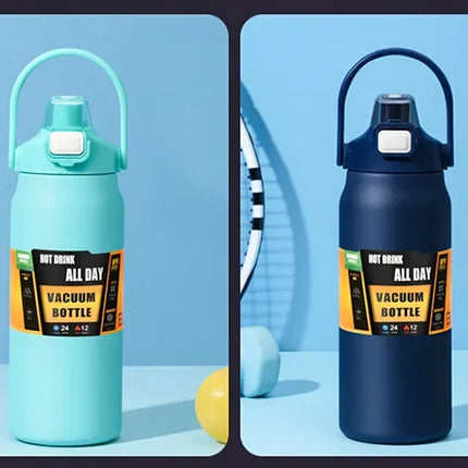 Outdoor Thermos Portable 304 Stainless Steel Thermal Mug Tumbler Vacuum Flasks Cold and Hot Sports Water Bottle with Straw