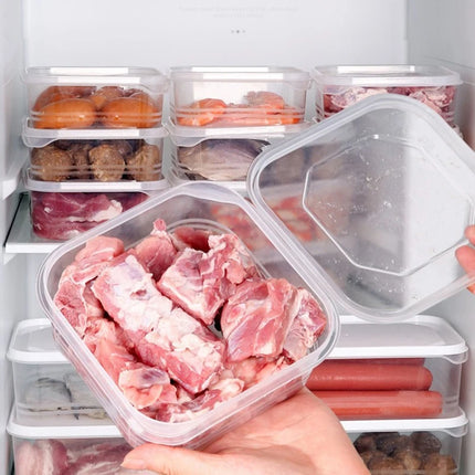 Transparent Plastic Preservation Box With Lid Refrigerator Crisper Food Containers Microwave Oven Safe Seal Food Storage Box