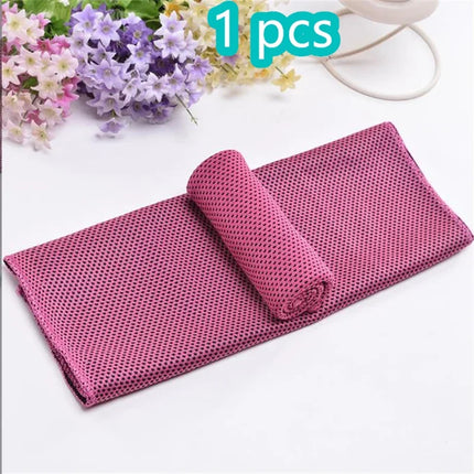 Sport Towel with Mini Silicon Gel Set Portable Cold Towel Fitness Sport GYM Running Outdoor Quick Dry Cool Towel 1-100 pcs