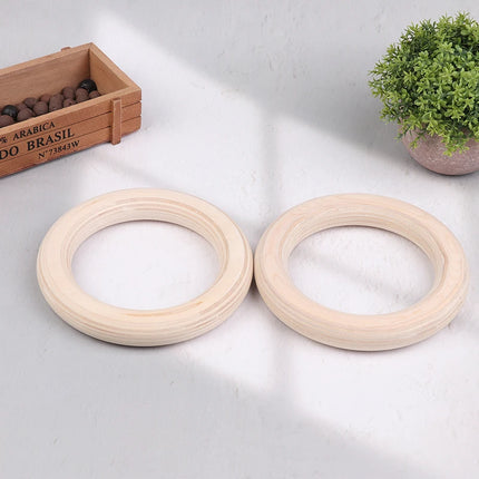 【M】2Pcs/Pairs Wooden Ring Portable Crossfit Gymnastics Rings Gym Shoulder Strength Home Fitness Training Physical Exercise Ring