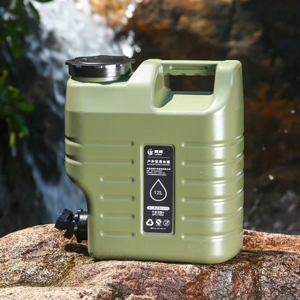 Large 12L Portable Water Tank with Faucet Leakproof Outdoor Camping Drinking Water Storage Ideal for Travel Picnic Hiking