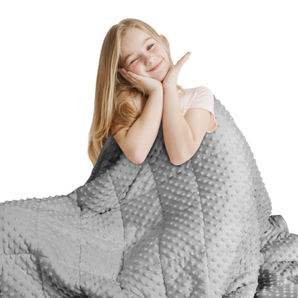 Gray Casual Weighted Blanket Twin for Adults Stress Insomnia Anxiety Heavy Thickened Blanket with Premium Glass Beads