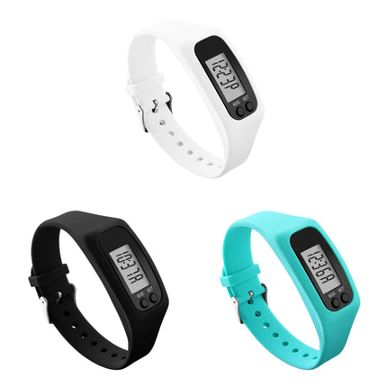 LED Pedometer Bracelet Wrist Calorie Counter 12/24H Time Display Step Counter Watch Walking Running Pedometer for Adults Kids