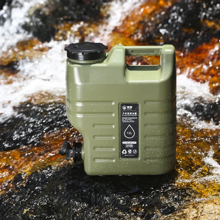 Large 12L Portable Water Tank with Faucet Leakproof Outdoor Camping Drinking Water Storage Ideal for Travel Picnic Hiking