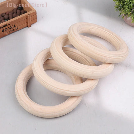 【M】2Pcs/Pairs Wooden Ring Portable Crossfit Gymnastics Rings Gym Shoulder Strength Home Fitness Training Physical Exercise Ring